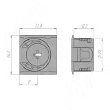Эксцентрик в квадратном пластиковом корпусе 16 мм, с бортиком, бежевый ES.EC20-16.BE, фото 1