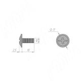 Винт с полукруглой головкой под крест, M4x10 HS M4 X10 MP, фото 1