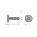 Винт с плоской головкой под шестигранник, M6x20 HXS M6 X20 FL MP, фото 1