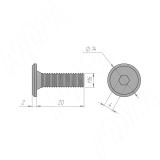 Винт с плоской головкой под шестигранник, M6 X 20 HXS M6 X20 FL, фото 1