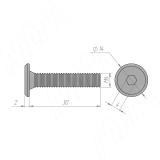 Винт с плоской головкой под шестигранник, M6x30 HXS M6 X30 FL MP, фото 1