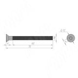 Винт с потайной головкой под шестигранник, M6 X 70 HXS M6 X70 MP, фото 1