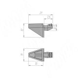 Полкодержатель для деревянных полок без фиксации, никель ME67ZNL, фото 2