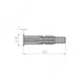 Дюбель с бортиком 6x35 PD.6X35.T, фото 1