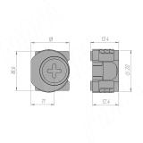 Эксцентрик в квадратном пластиковом корпусе 16 мм, черный никель SE71PNE, фото 2
