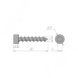 Саморез с цилиндрической головкой и внутренним шестигранником SW5,0 X 30 KB/ШТ, фото 1