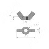 Гайка "барашковая" М6 TN 6 MP, фото 1