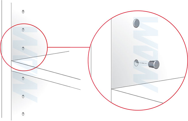 Установка заглушки NIKO для технологических отверстий, D5 мм (артикул 2 30170 50 YA), схема 1