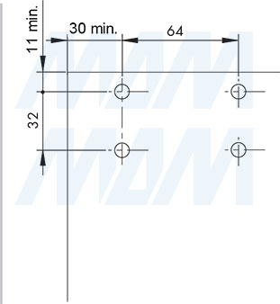 Установка мебельного навеса LIBRA H7 с креплением на винты для корпусов нижнего яруса при использовании без задней панели (артикул 63422250ZN)