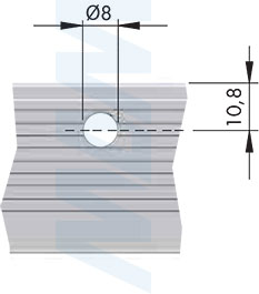 Размеры стандартного алюминиевого профиля для навеса LIBRA H7 (артикул 670), чертеж 1