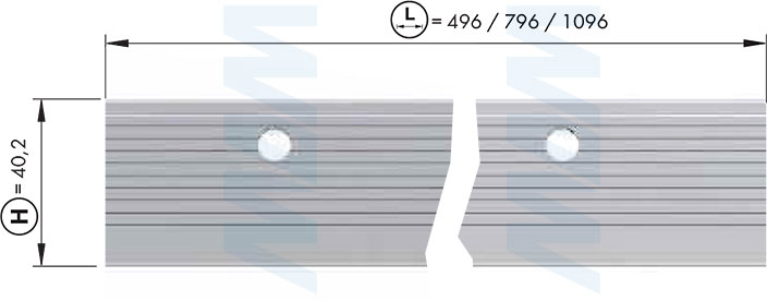 Размеры стандартного алюминиевого профиля для навеса LIBRA H7 (артикул 670), чертеж 2