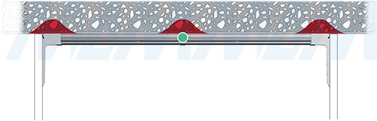 Нагрузка на стену с 1 дополнительной точкой подвешивания стандартного алюминиевого профиля для навеса LIBRA H7 (артикул 670)