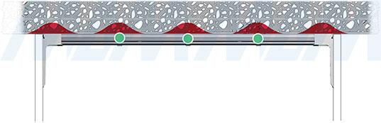 Нагрузка на стену с 1 дополнительной точкой подвешивания стандартного алюминиевого профиля для навеса LIBRA H7 (артикул 670)