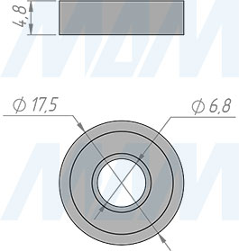 Размеры основания заглушки с шайбой для самореза D5-6 мм (артикул CC.K.5-6)
