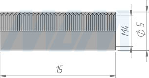 Размеры цилиндра с внутренней резьбой М4x15 мм (артикул CIT M4 X 15 MP)