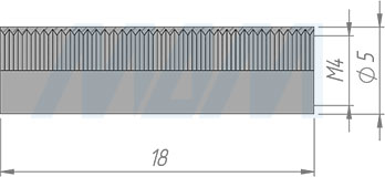 Размеры цилиндра с внутренней резьбой М4x18 мм (артикул CIT M4 X 18 MP)