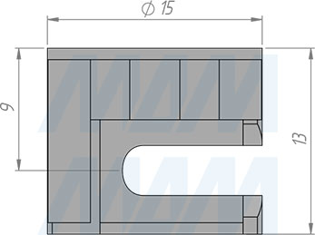 Размеры эксцентрика для плит толщиной 18 мм (артикул EC15-18)