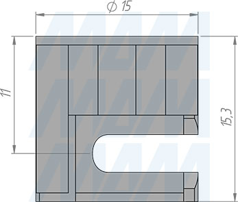 Размеры эксцентрика для плит толщиной 22 мм (артикул EC15-22)