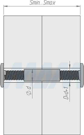 Установка цилиндра с внутренней резьбой М4x25 мм (артикул CIT M4 X 25 MP), схема 2