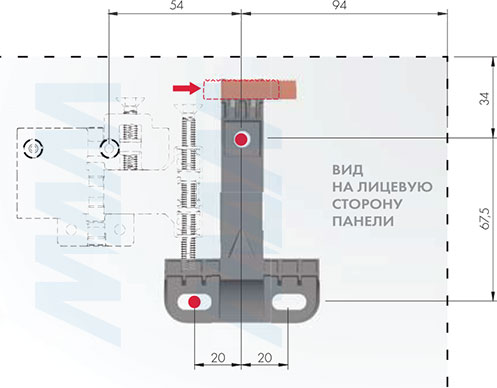 Монтаж планки для навесов SYMETRA (артикул P240702100)