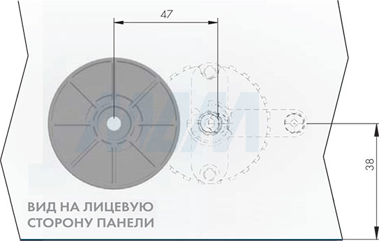 Присадочные размеры для установки планки SYMETRA для регулируемого упора (артикул P2408750EA)