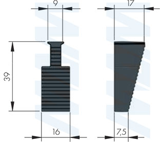Размеры распорного клина SYMETRA для регулируемого упора (артикул P2411410EA)