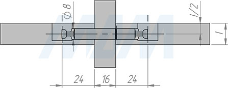 Установка двустороннего тока эксцентрика (24 мм) (артикул SB-24Х64.D), схема 1