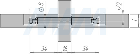Установка двустороннего тока эксцентрика (34 мм) (артикул SB-34Х80.D), схема 1