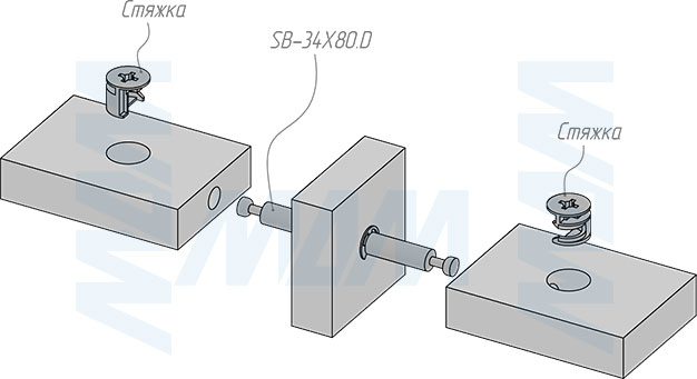 Установка двустороннего тока эксцентрика (34 мм) (артикул SB-34Х80.D), схема 2