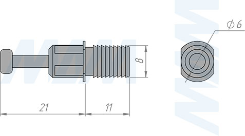 Размеры штока быстрого монтажа (24 мм) (артикул SMB-24Х11X8)