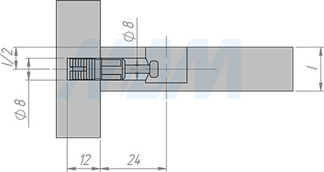 Установка штока быстрого монтажа (24 мм) (артикул SMB-24Х11X8), схема 1