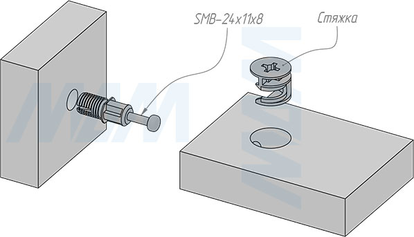 Установка штока быстрого монтажа (24 мм) (артикул SMB-24Х11X8), схема 2