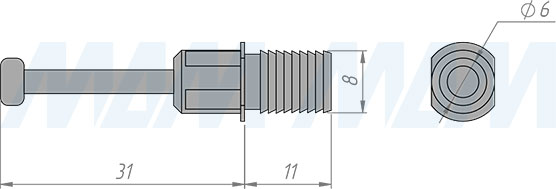 Размеры штока быстрого монтажа (34 мм) (артикул SMB-34Х11X8)