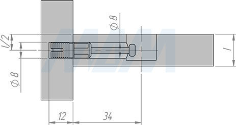 Установка штока быстрого монтажа (34 мм) (артикул SMB-34Х11X8), схема 1
