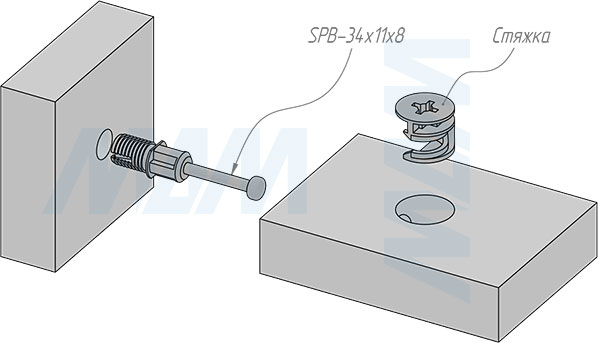 Установка штока быстрого монтажа (34 мм) (артикул SMB-34Х11X8), схема 2