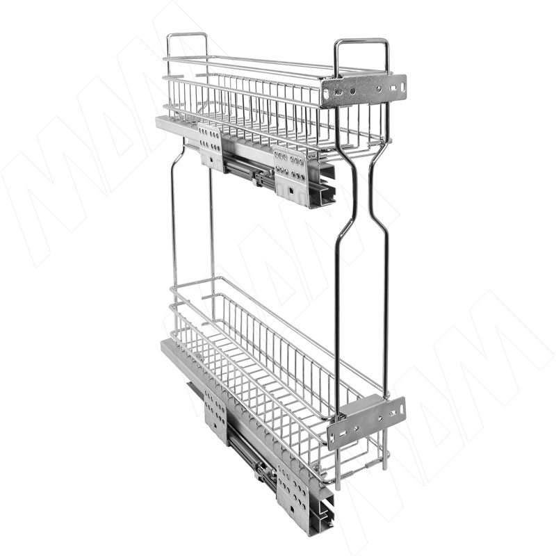 

BARRA Двухуровневая корзина 150 мм (бутылочница), направляющие полн. выдвижения, плав. закрывания, хром, левая (PKA152LBBCH), BARRA Двухуровневая корзина 150 мм (бутылочница), направляющие полн. выдвижения, плав. закрывания, хром, левая