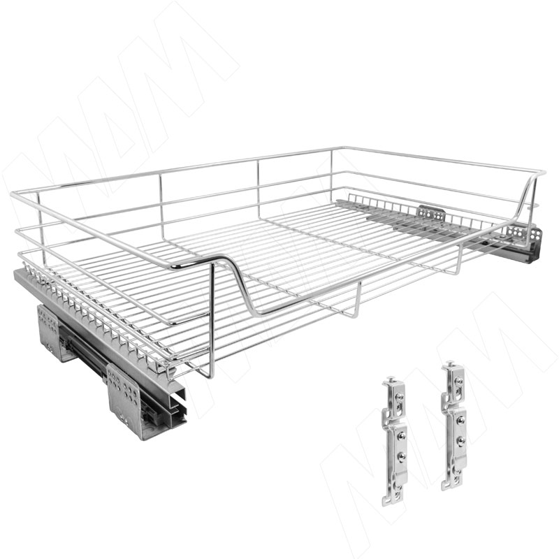 BARRA Корзина одноуровневая 900мм с крепк фасаду направляющие полн выдвижения плав закрывания хром PKA901SLCH 5599₽