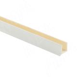 П-образная декоративная накладка на цоколь с внешним уплотнителем, L=4м, белая 21.9004R.4M