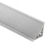 Плинтус алюминиевый треугольный вогнутый L=3м, рифленый, серебро 50.300R.MR