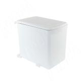 LINEA Ведро для мусора подвесное 16л с крышкой, с крепежом, цвет белый