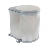 LINEA Ведро для мусора подвесное 13л с крышкой, с крепежом, нерж.сталь, цвет серый металлик