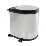 LINEA Ведро для мусора подвесное 13л с крышкой, с крепежом, нерж.сталь, цвет черный