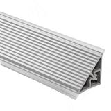 Плинтус пластиковый треугольный L=3м, рифленый, серебро 66.300R.MR