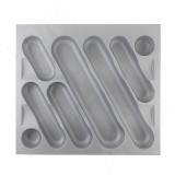 DESIGN Лоток кухонный для столовых приборов для ящика c фасадом 600 мм, цвет серый металлик