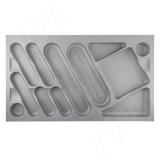 DESIGN Лоток кухонный для столовых приборов для ящика c фасадом 900 мм, цвет серый металлик