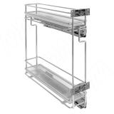 ROUND Двухуровневая корзина с пласт. поддонами, 150 мм, бок. крепл. прав., направл. плавн. закр. Nova Pro ELQGM152PLDXCNP