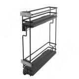 GALAXY Двухуровневая корзина 150 мм, эллипт. прут, противоск., с компл. креплений, с боковым крепл. лев., направл. плавн. закр. Nova Pro, графит