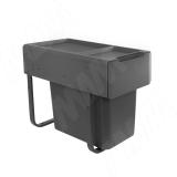 EASYBOX F30 Корзина встраиваемая для мусора выдвижная с доводчиком и крышкой-полкой, объём 22 (1x22) л, цвет тёмно-серый EMB301-22DG