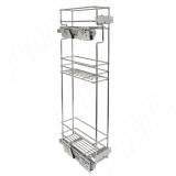 ROUND Трехуровневая корзина в верхн. яр. 150 мм, бок. крепл. лев., с направл. плавн. закр. Nova Pro