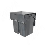 PROBOX F45 Система сортировки и хранения, 2 емкости (2x33), креп. фасада, полн.выдв., плавн.закр., крышка-полка, графит